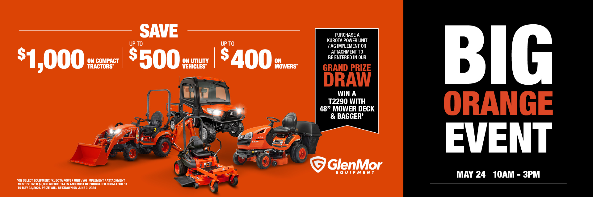 SAVE BIG DURING KUBOTA'S BIG ORANGE EVENT - Join us on May 24, 2024!